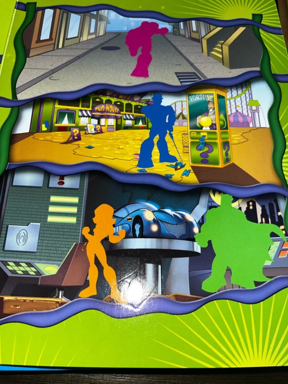 DC • Super Friends Stuck On Stories W/Suction Cup Characters a Story Book: NEW!